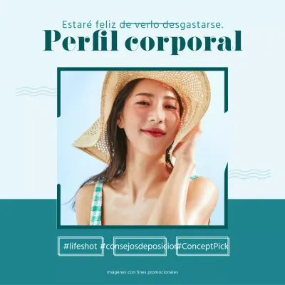 Guía de pose del concepto de perfil corporal azul y azul claro