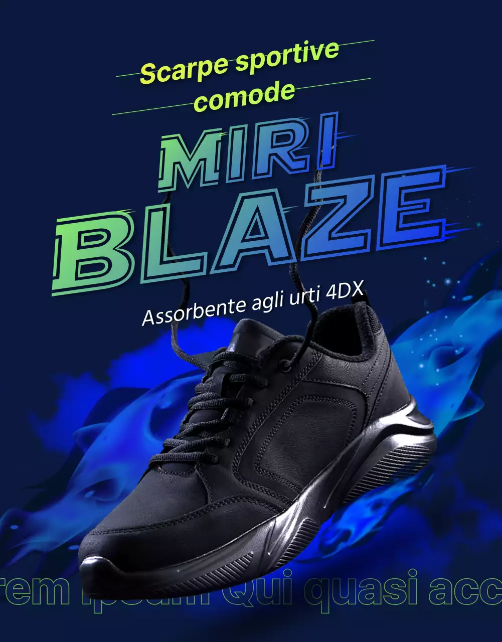 Sneakers outdoor sportive e resistenti in colori navy e fluorescenti