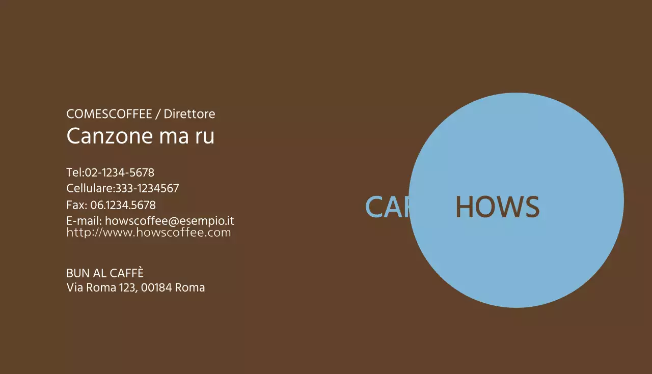 Biglietti da visita per caffè