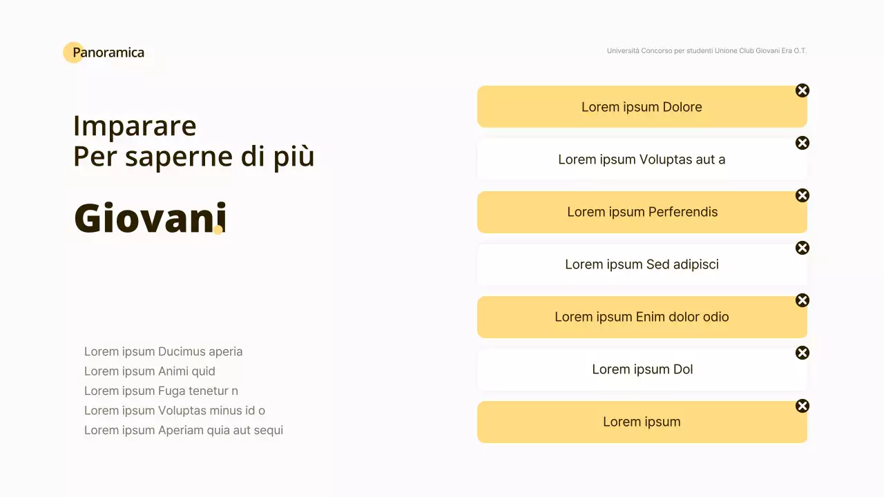 Orientamento al club del concetto di sorriso giallo e bianco