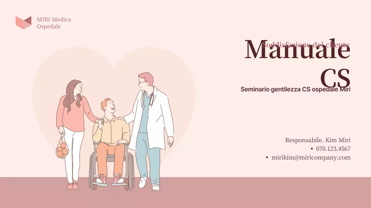 Manuale di formazione alla gentilezza dell'ospedale CS in colori rosa pastello