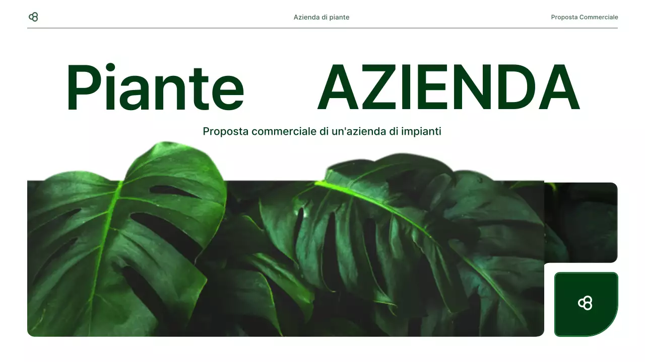 Proposta di business in bianco e verde concetto di foglia naturale