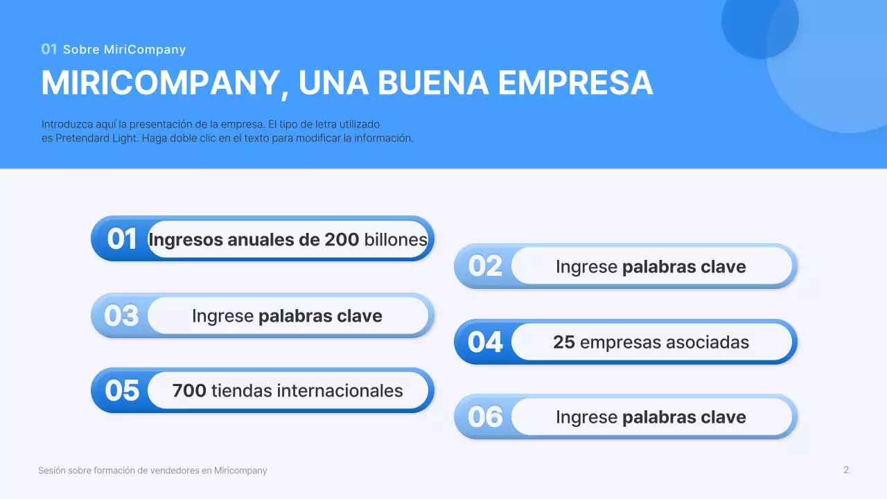 Sesión informativa de formación de vendedores con formas tridimensionales azules