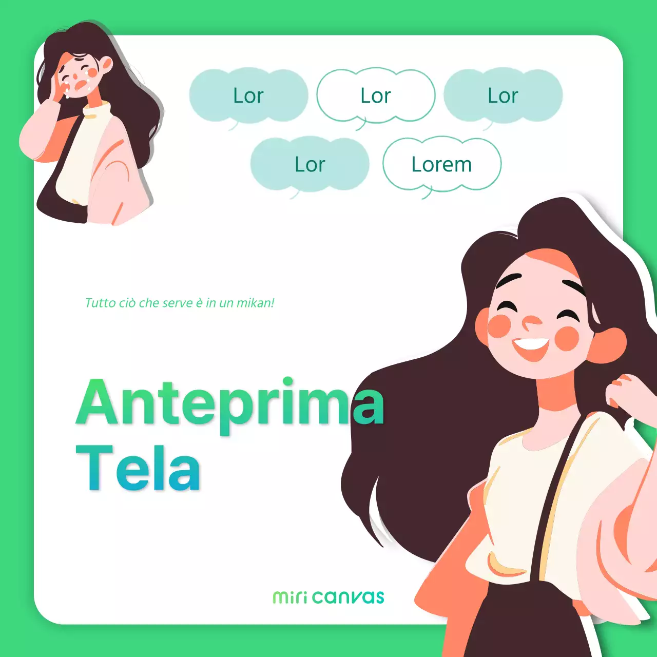 Semplice annuncio di marketing promozionale pre-canale in verde e blu