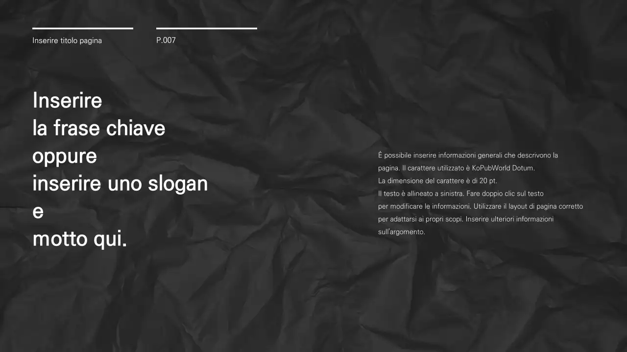 Una presentazione chic