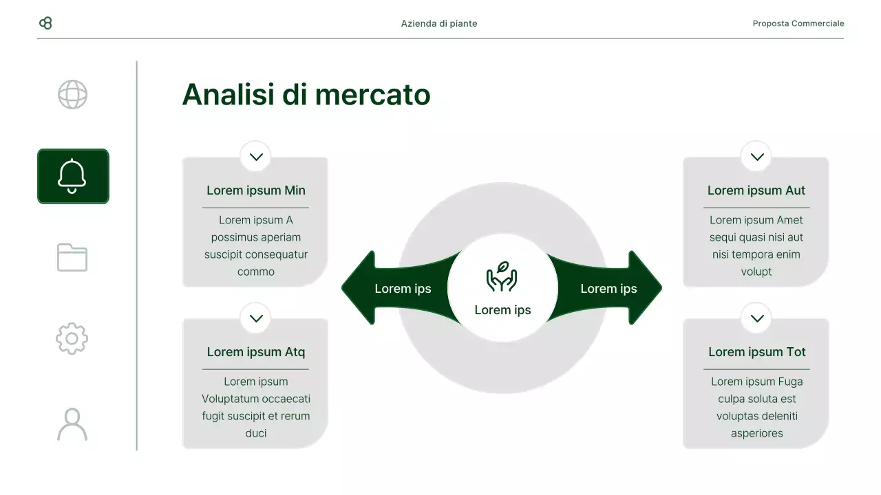 Proposta di business in bianco e verde concetto di foglia naturale