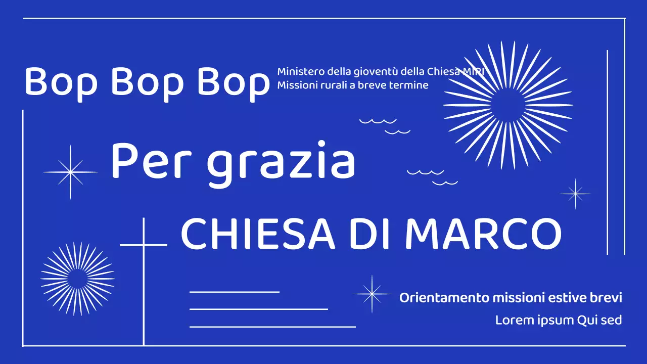 Una semplice missione estiva con linee bianche e blu