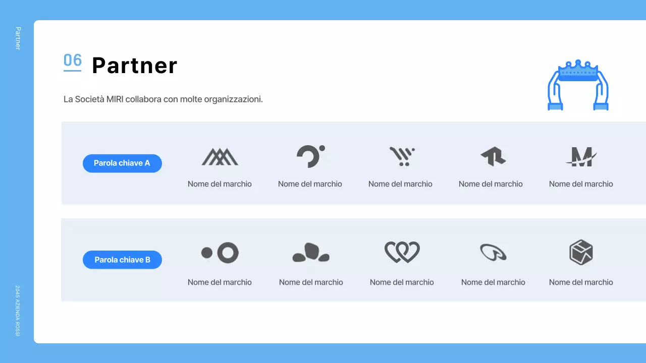 Una semplice lettera di presentazione di un'azienda blu