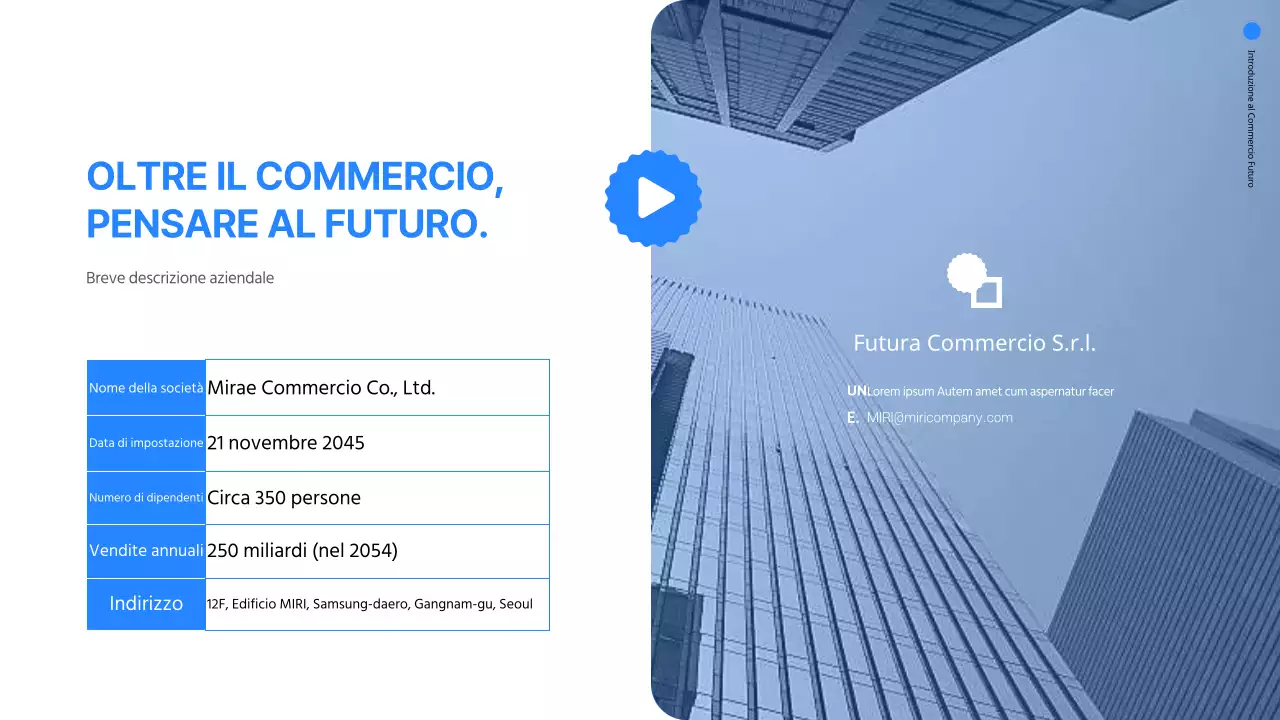 Semplice presentazione online della fiera del lavoro in blu e bianco