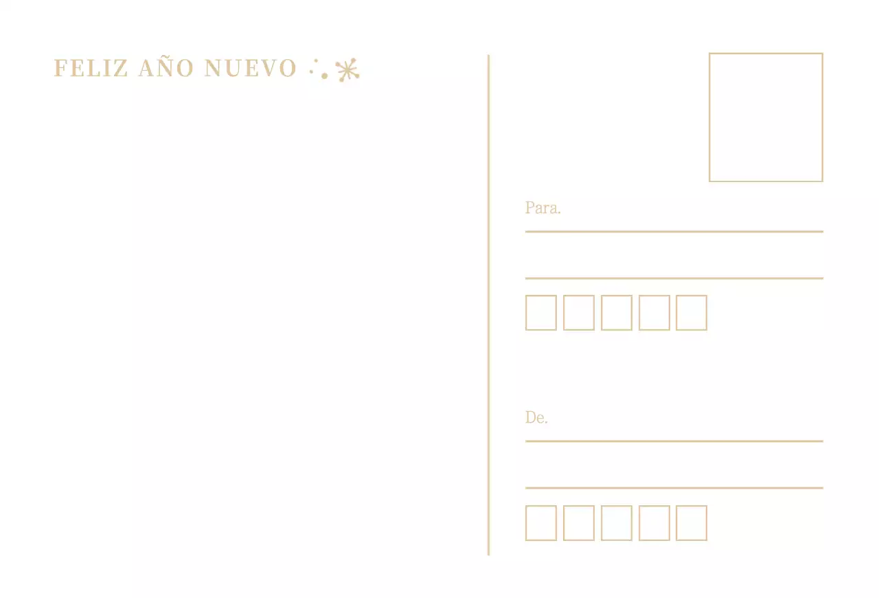 Postal sencilla blanca de Año Nuevo Tarjeta postal