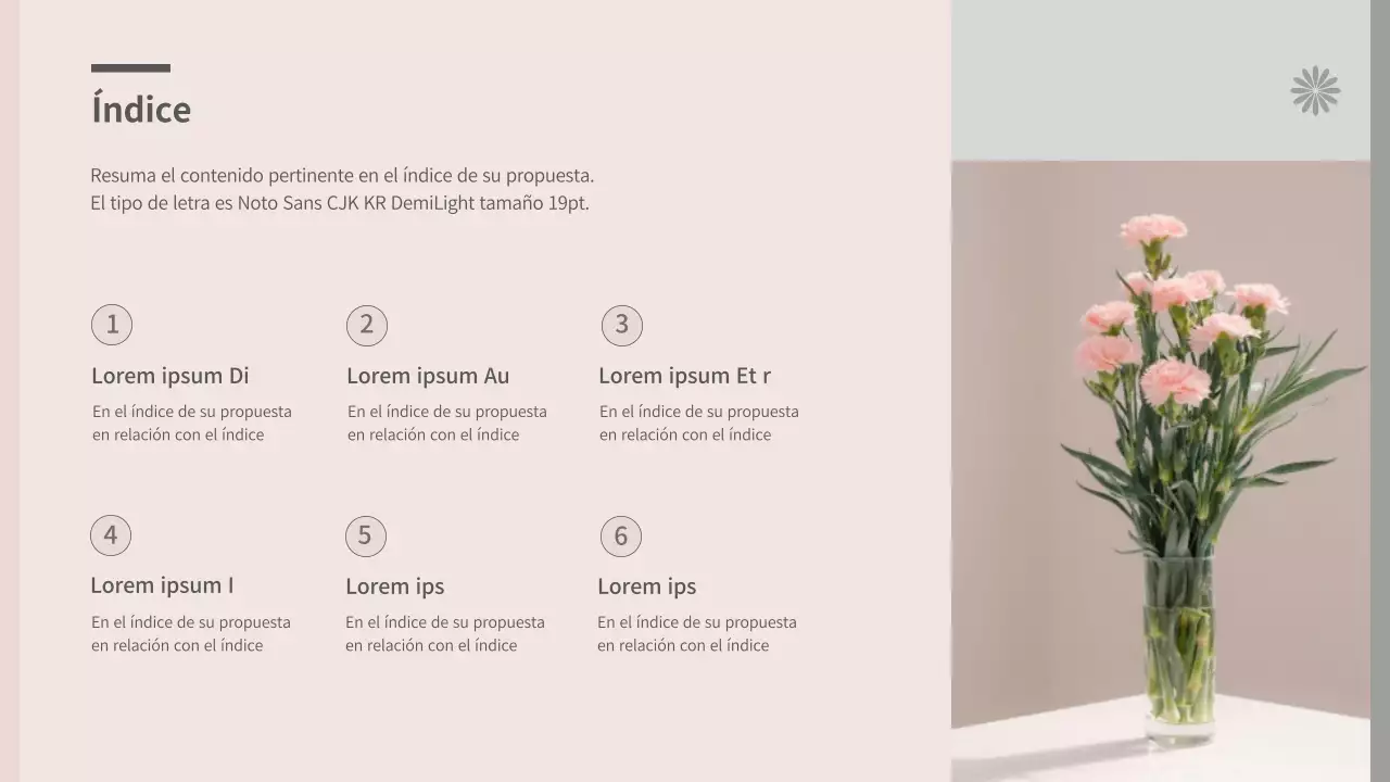 Guía de las flores grises y rosas clase de un día