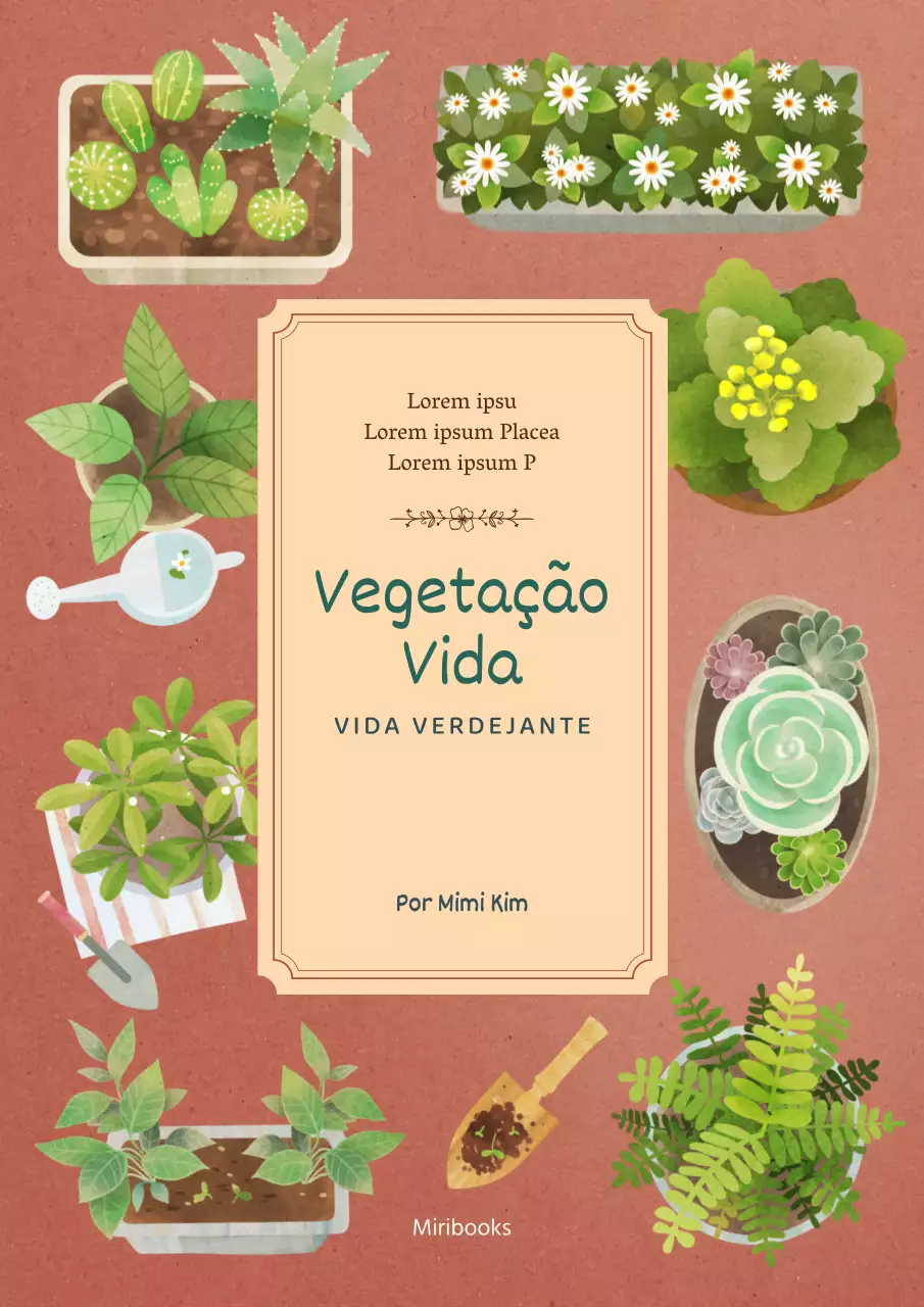 Capa de livro botânica castanha