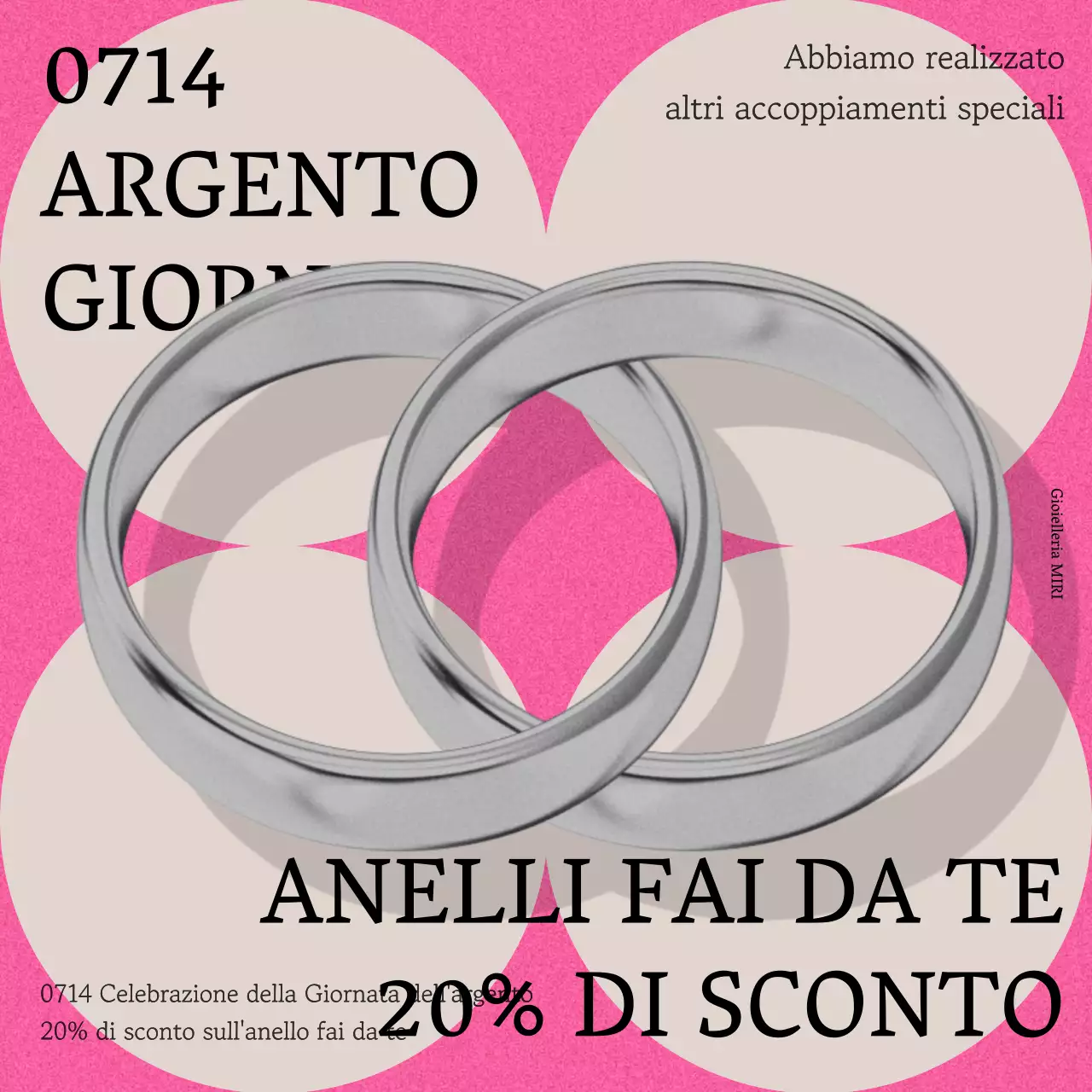 Vendita Silver Day con accoppiamenti d'argento su sfondo rosa e beige