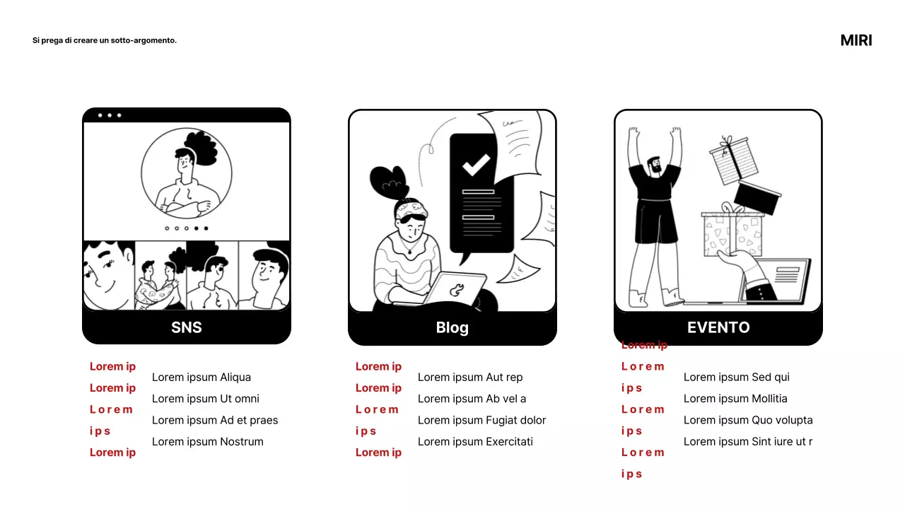 Materiale per riunioni di studio di marketing semplice e in bianco e nero