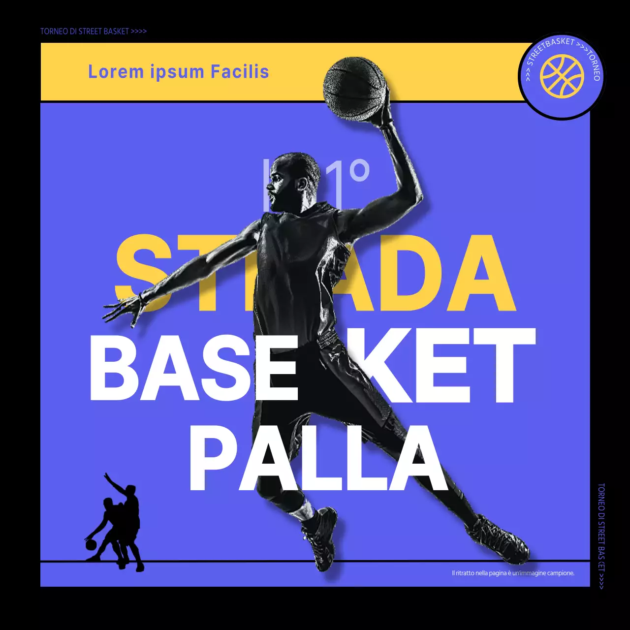 Potente street basket in viola e giallo