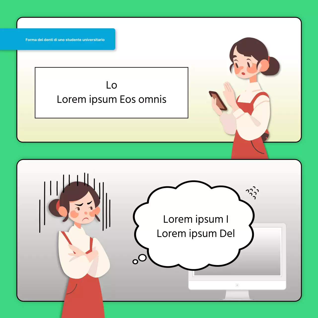 Semplice annuncio di marketing promozionale pre-canale in verde e blu