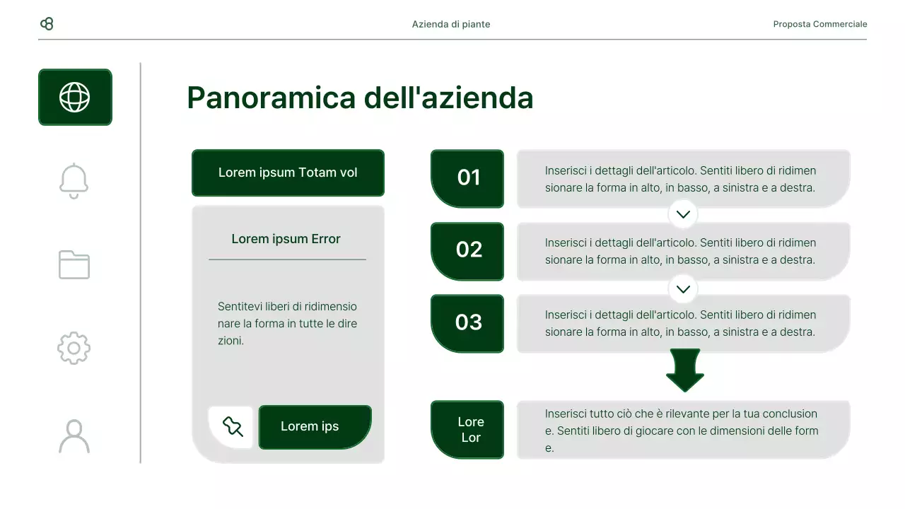 Proposta di business in bianco e verde concetto di foglia naturale