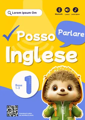 Un tocco di giallo e blu per la copertina di una scuola di inglese