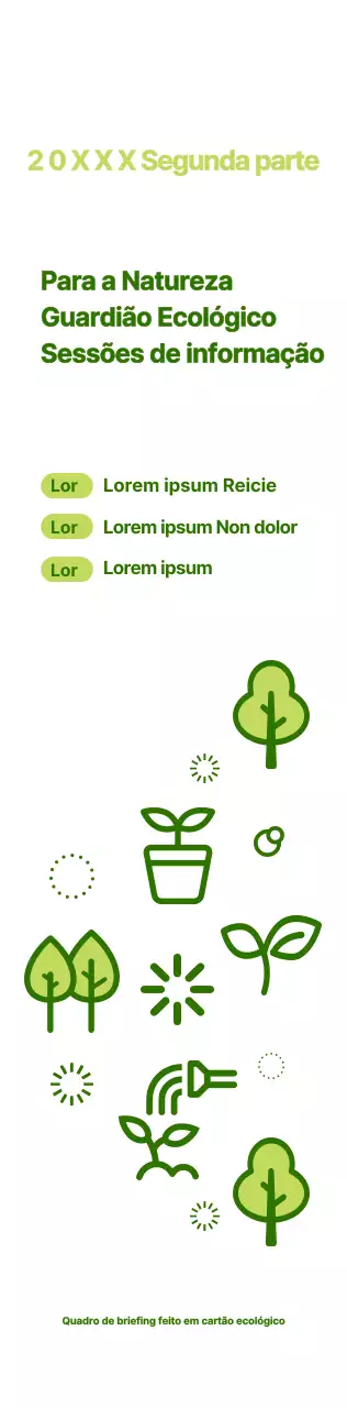 Ícone simples da natureza estilo combinação em verde e chartreuse Acerca do briefing sobre a gestão ecológica