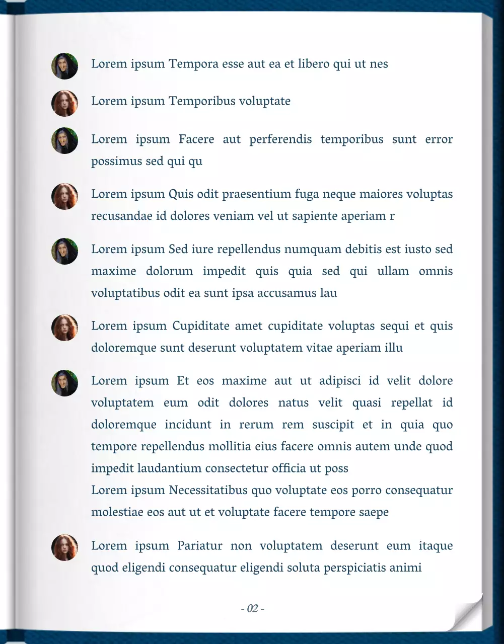 Web novel storytelling en azul y blanco con un concepto de libro clásico elegante y con clase