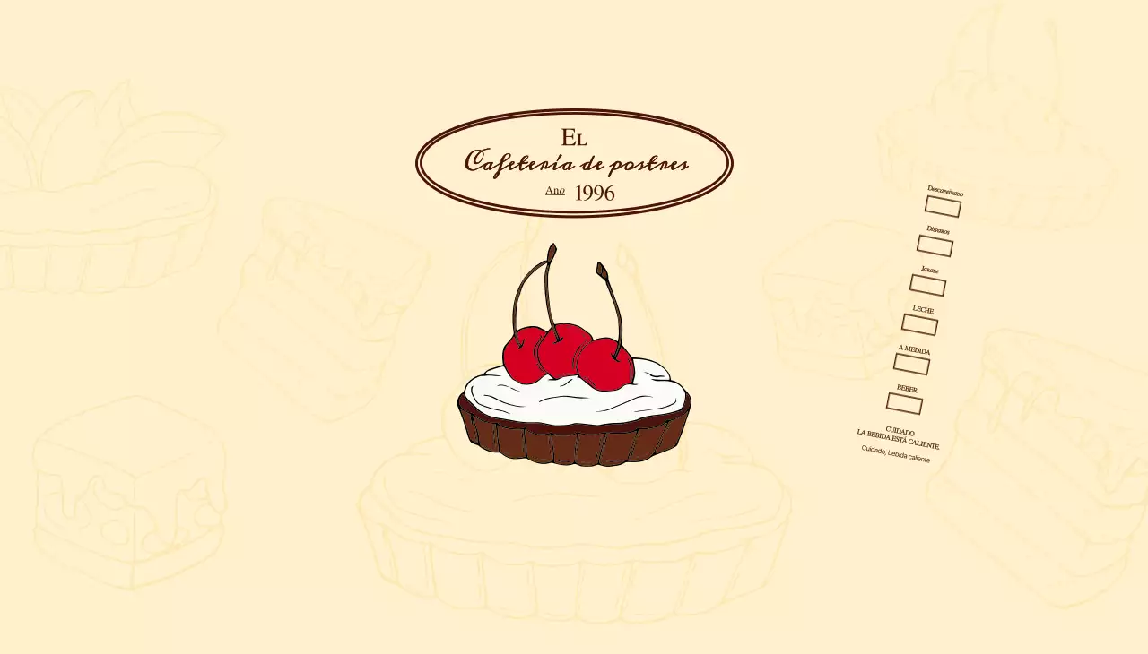 Promocione e informe a los cafés con un emotivo logotipo en marrón rojizo y amarillo pálido