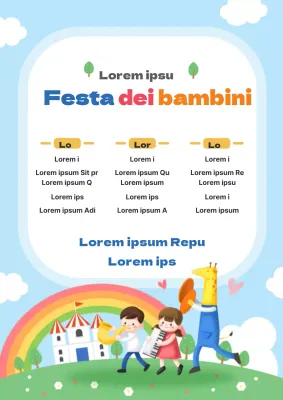 Un simpatico volantino azzurro per la Festa dei bambini