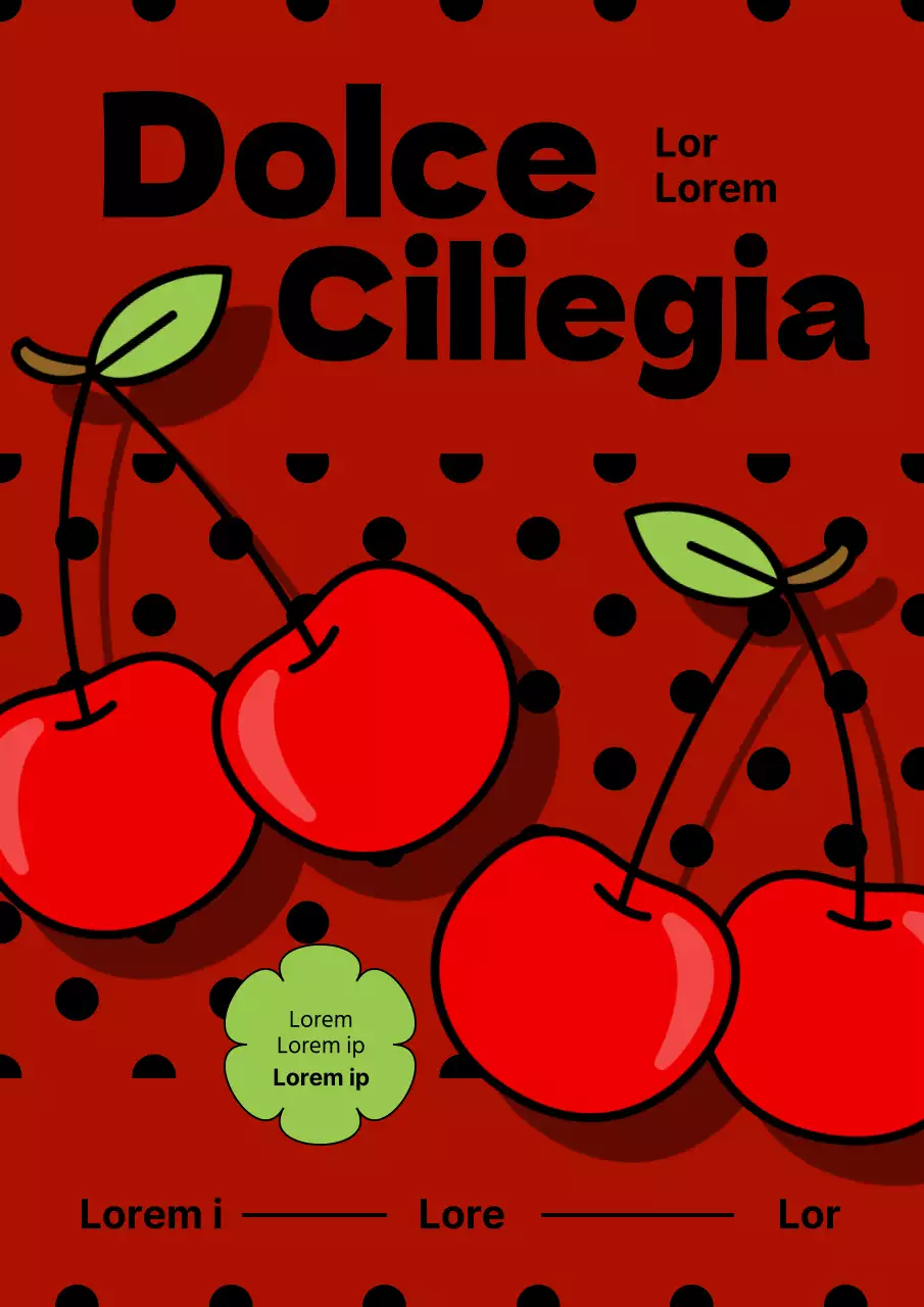 Promuovere una vendita di ciliegie rosse e kitsch