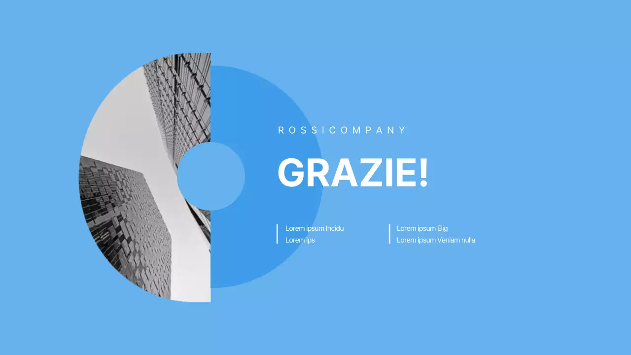 Una semplice lettera di presentazione di un'azienda blu