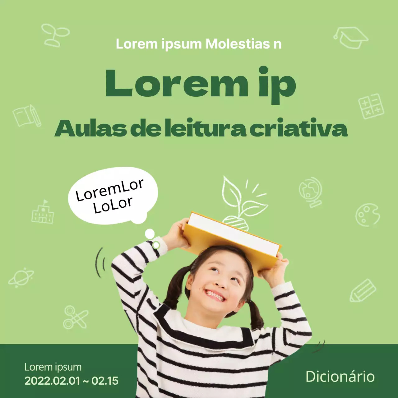 Leitura criativa em tons de verde Conteúdos