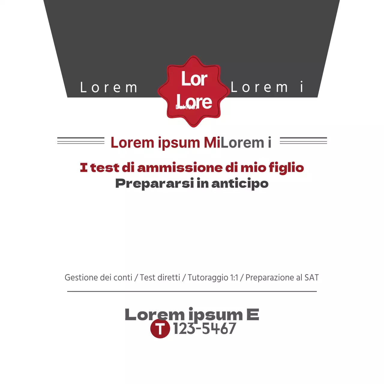 I test di ammissione di mio figlio