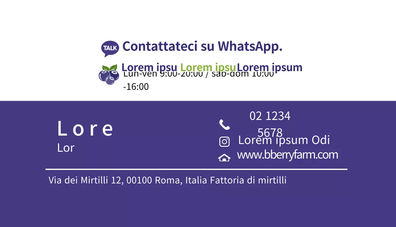 Illustrazione viola Fattoria di mirtilli ordinata