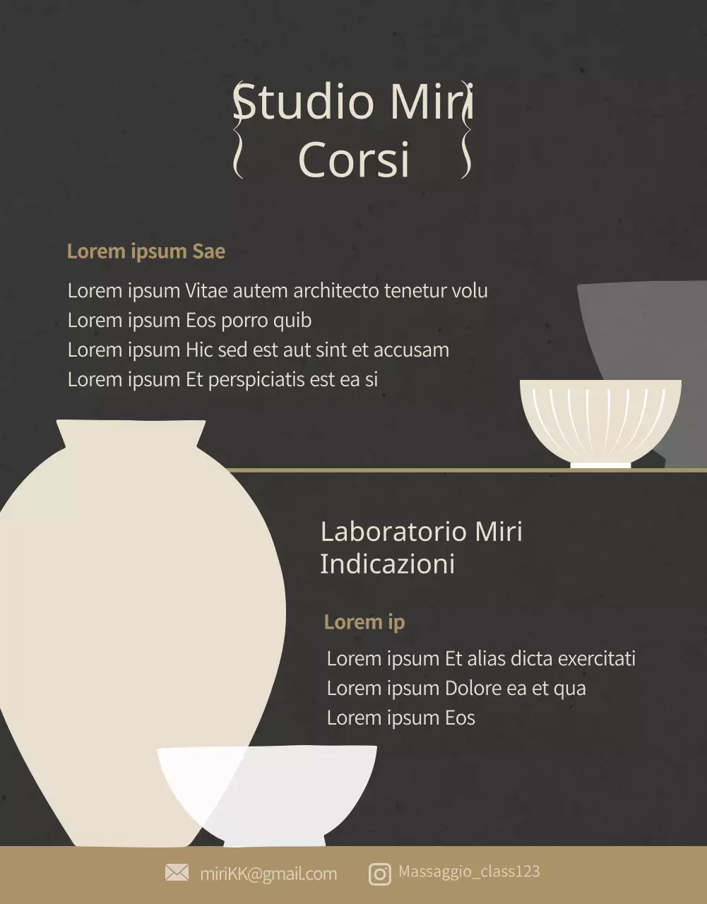 Corso di ceramica di un giorno con tante cornici per foto beige