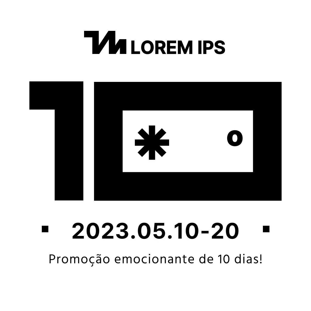 Estilo de apresentação simples, limpo e com muito texto Anunciar e promover a oferta do 10º aniversário da mercearia
