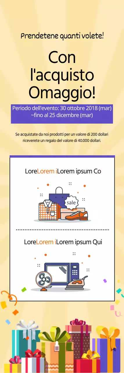 Buono regalo per l'acquisto di prodotti