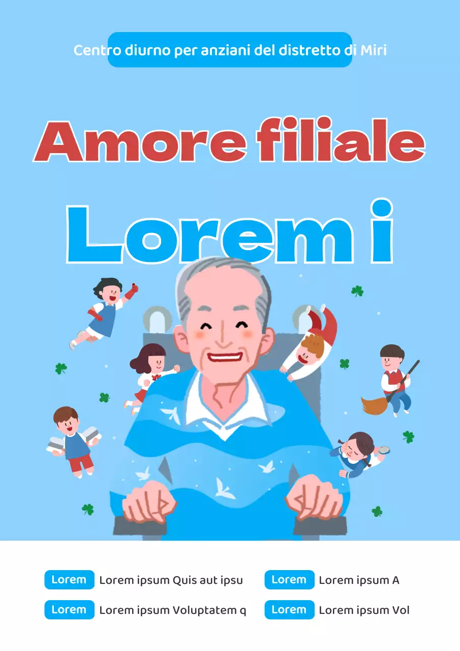 Guida al reclutamento dei volontari per il centro di assistenza agli anziani azzurro e rosso