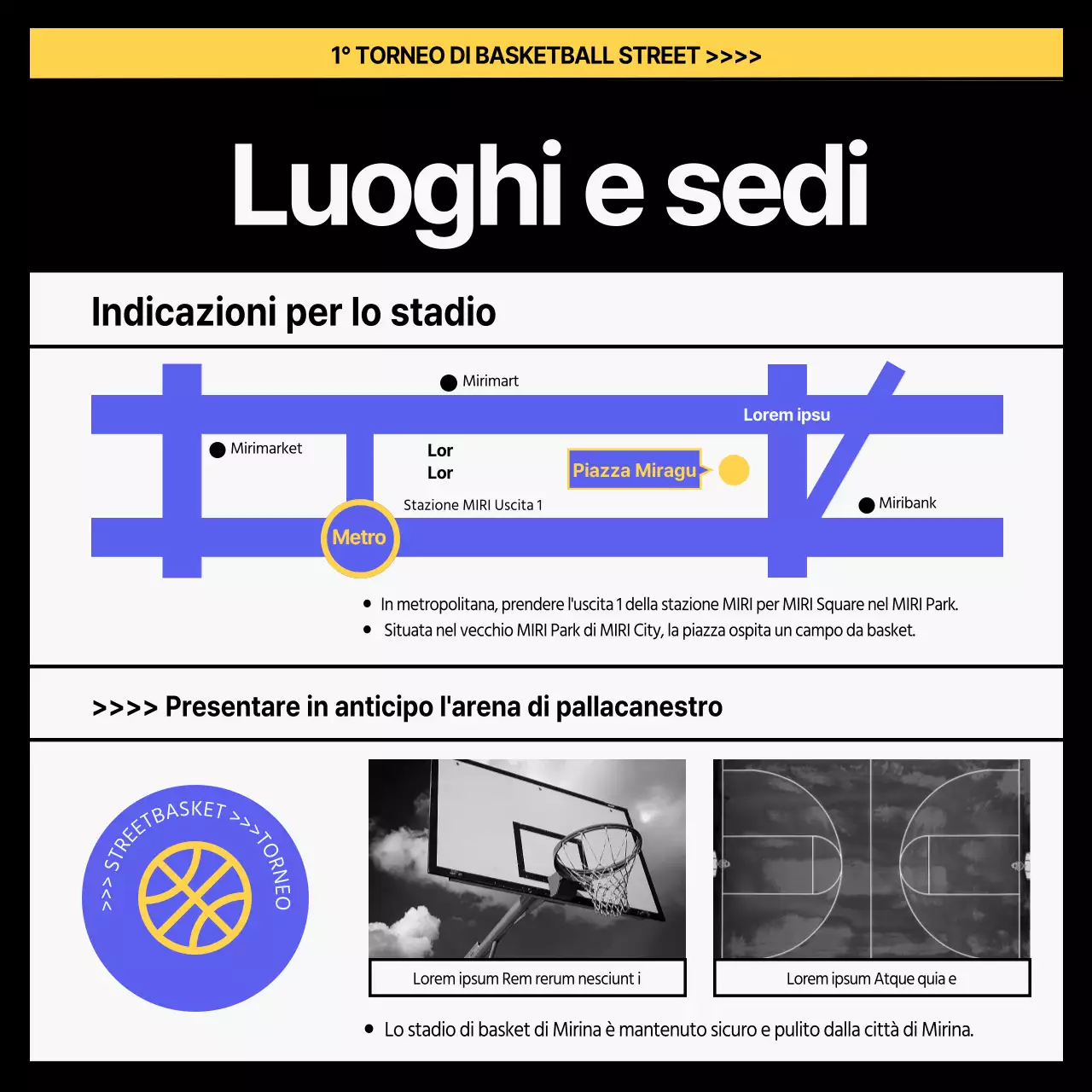 Potente street basket in viola e giallo