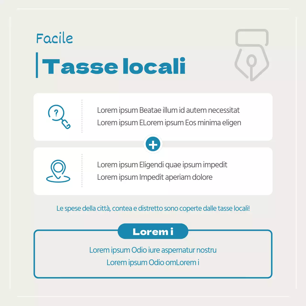 Promuovere una semplice società di consulenza fiscale locale in blu e avorio