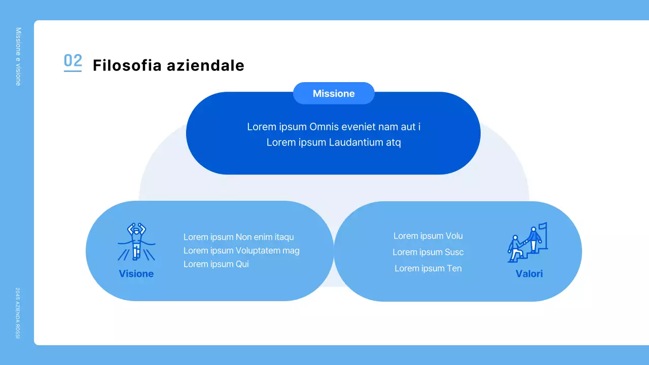 Una semplice lettera di presentazione di un'azienda blu