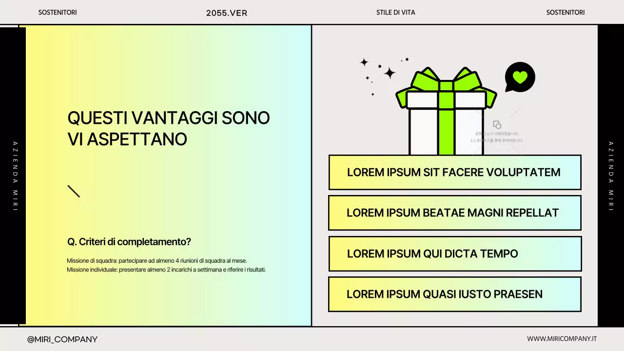 La semplice presentazione aziendale di Gradient per il kickoff