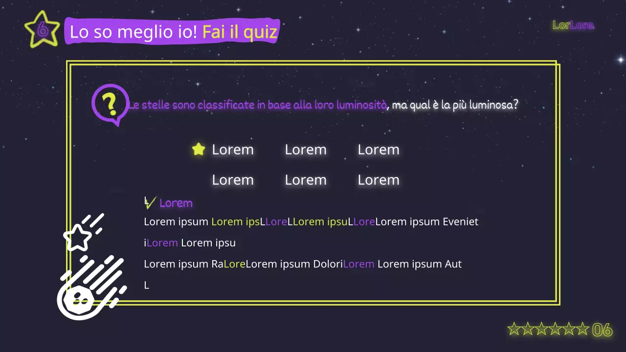 Materiale didattico mistico giallo neon e viola