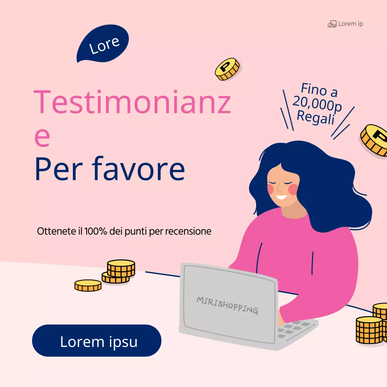 Concetto di illustrazione rosa e blu per un evento di revisione