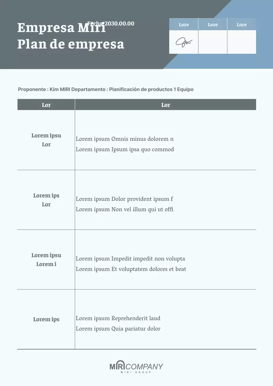 Un briefing de merchandising en gris y azul claro tranquilizadores