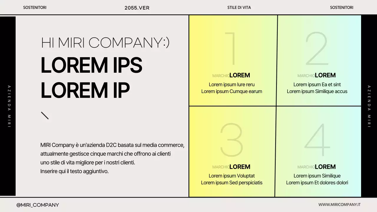 La semplice presentazione aziendale di Gradient per il kickoff