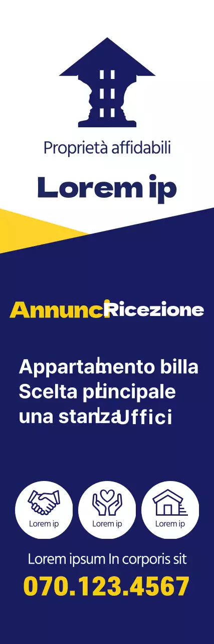 Annunci immobiliari in blu navy