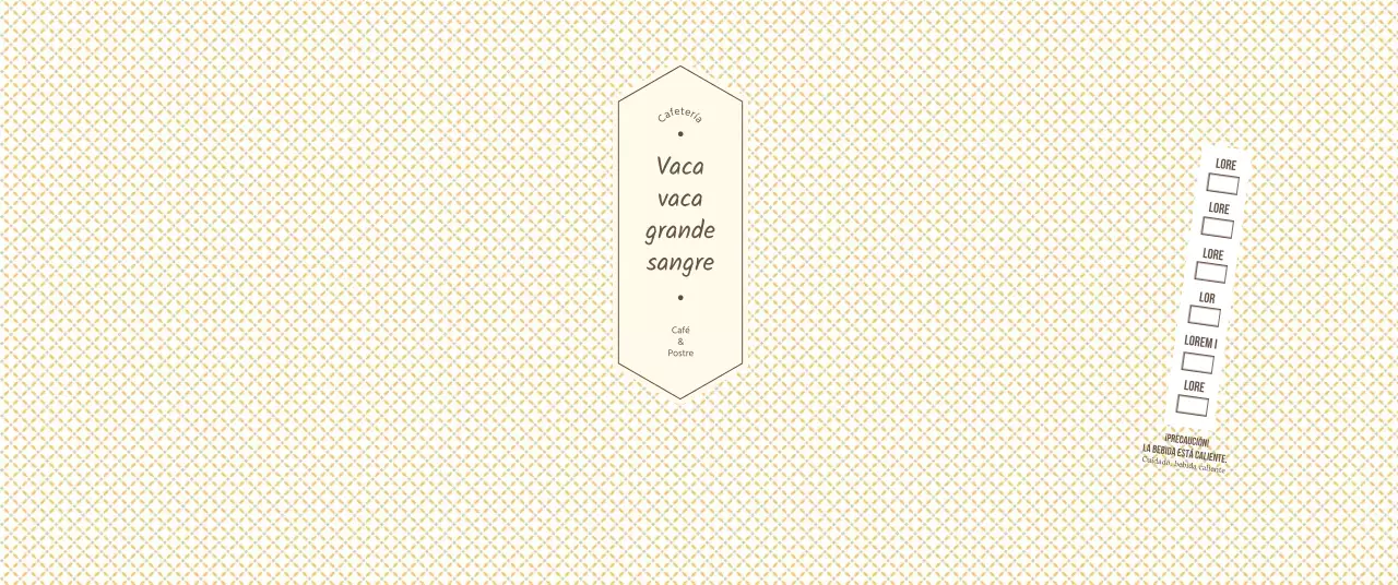 Estampado sencillo en amarillo claro y marrón para una cafetería conceptual