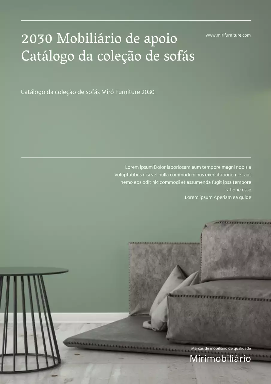 Declaração de marca de mobiliário moderno verde e branco