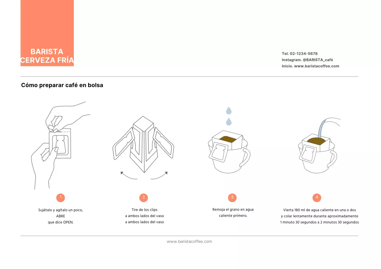 Café con ilustración de alubias en tono marrón Información de producto