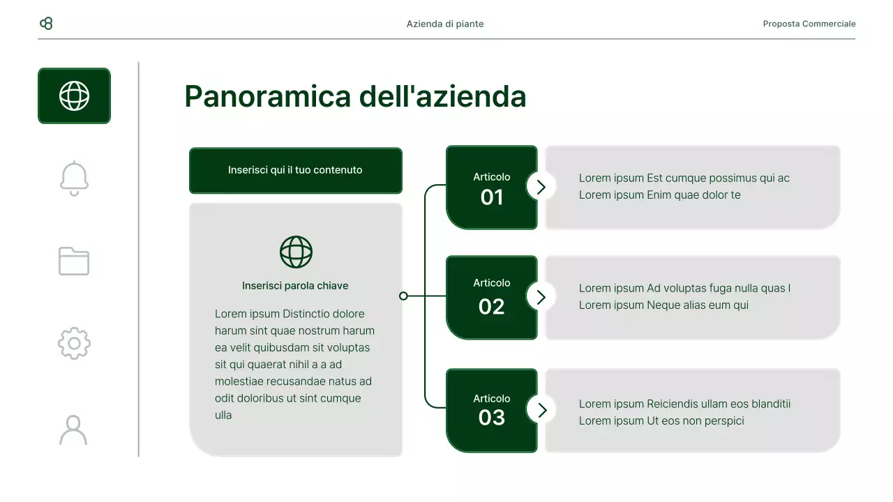 Proposta di business in bianco e verde concetto di foglia naturale