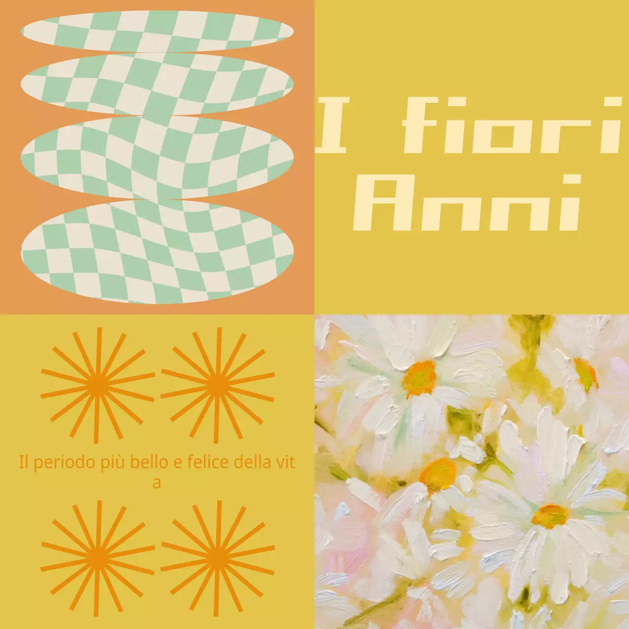 Copertina moderna per album in giallo e arancione