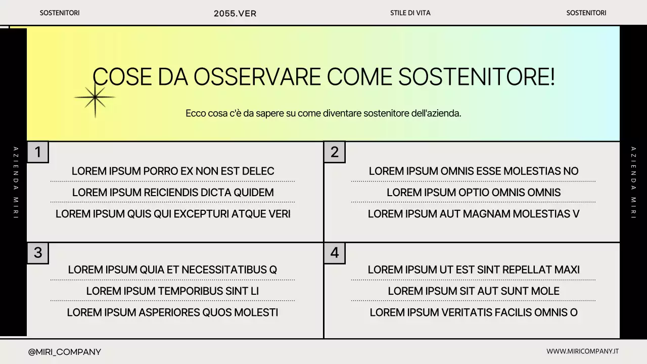 La semplice presentazione aziendale di Gradient per il kickoff